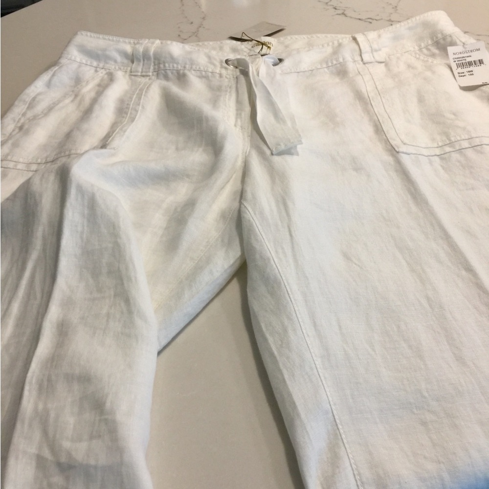 Nordstrom Caslon Linen Pants in White   NWT   $50